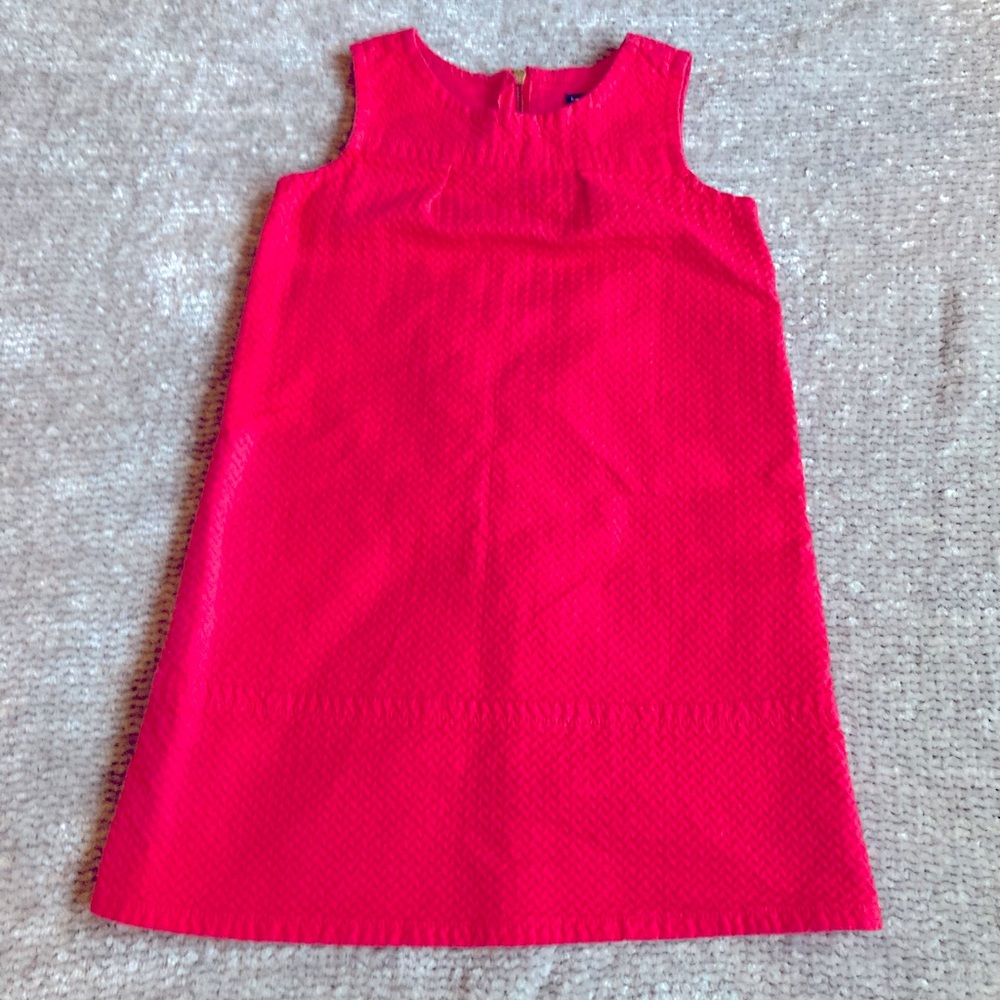 Gap Girls Size 4 Hot‎ Pink Coral Textured Shift Dress Party Easter
